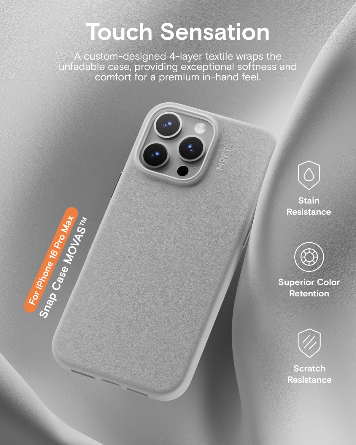 iPhoneアクセサリー MOFT SNAP CASE MOVAS iPhone 16 Pro Moft Snap Case MOVAS™ für iPhone 16 mit Magsafe – die